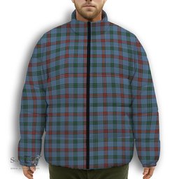 ScotsTee Shop Scottish Montgomery of Ayrshire Ancient Premium Tartan Collar Down Jacket Winter White Duck Down Plaid