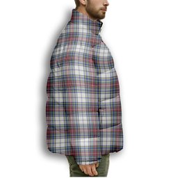 ScotsTee Shop Scottish McBeth Dress Modern Premium Tartan Collar Down Jacket Winter White Duck Down Plaid