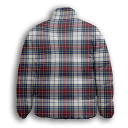 ScotsTee Shop Scottish McBeth Dress Modern Premium Tartan Collar Down Jacket Winter White Duck Down Plaid