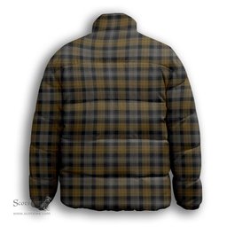 ScotsTee Shop Scottish Macissac Premium Tartan Collar Down Jacket Winter White Duck Down Plaid