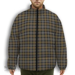 ScotsTee Shop Scottish Macissac Premium Tartan Collar Down Jacket Winter White Duck Down Plaid