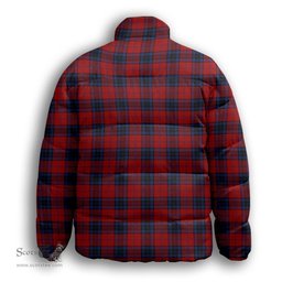 ScotsTee Shop Scottish Thompson Bonner Premium Tartan Collar Down Jacket Winter White Duck Down Plaid