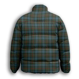 ScotsTee Shop Scottish Pasley Premium Tartan Collar Down Jacket Winter White Duck Down Plaid