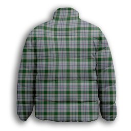ScotsTee Shop Scottish Milne dress green Premium Tartan Collar Down Jacket Winter White Duck Down Plaid