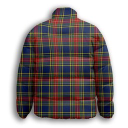 ScotsTee Shop Scottish McBeth Modern Premium Tartan Collar Down Jacket Winter White Duck Down Plaid