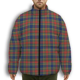 ScotsTee Shop Scottish McBeth Modern Premium Tartan Collar Down Jacket Winter White Duck Down Plaid