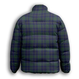 ScotsTee Shop Scottish Platt Premium Tartan Collar Down Jacket Winter White Duck Down Plaid