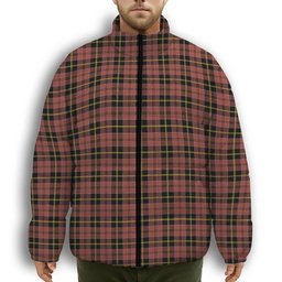 ScotsTee Shop Scottish McAlister of Skye Ancient Premium Tartan Collar Down Jacket Winter White Duck Down Plaid