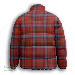 ScotsTee Shop Scottish Pitcairn Heritage Ancient Premium Tartan Collar Down Jacket Winter White Duck Down Plaid