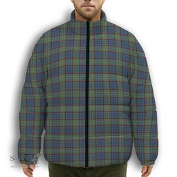 ScotsTee Shop Scottish Nicolson Hunting Ancient Premium Tartan Collar Down Jacket Winter White Duck Down Plaid