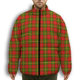 ScotsTee Shop Scottish Leask SC Premium Tartan Collar Down Jacket Winter White Duck Down Plaid