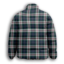 ScotsTee Shop Scottish MacLeod Of Californian Modern Premium Tartan Collar Down Jacket Winter White Duck Down Plaid