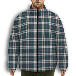 ScotsTee Shop Scottish MacLeod Of Californian Modern Premium Tartan Collar Down Jacket Winter White Duck Down Plaid