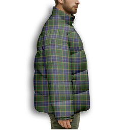 ScotsTee Shop Scottish Turnbull of Thornton Premium Tartan Collar Down Jacket Winter White Duck Down Plaid