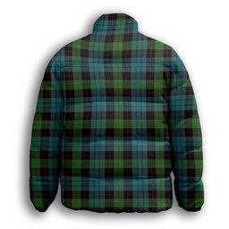 ScotsTee Shop Scottish Stewart Old Ancient Clan Premium Tartan Collar Down Jacket Winter White Duck Down Plaid