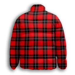 ScotsTee Shop Scottish Ramsay Modern Premium Tartan Collar Down Jacket Winter White Duck Down Plaid