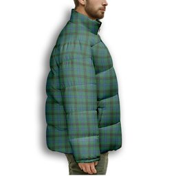 ScotsTee Shop Scottish MacKendrick Ancient Premium Tartan Collar Down Jacket Winter White Duck Down Plaid