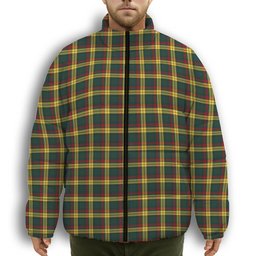 ScotsTee Shop Scottish MacMillan Old Modern Premium Tartan Collar Down Jacket Winter White Duck Down Plaid