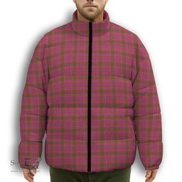 ScotsTee Shop Scottish Lumsden of Clova Ancient Premium Tartan Collar Down Jacket Winter White Duck Down Plaid