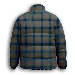 ScotsTee Shop Scottish Thomson Hunting Ancient Premium Tartan Collar Down Jacket Winter White Duck Down Plaid