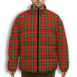 ScotsTee Shop Scottish Lennox Modern Premium Tartan Collar Down Jacket Winter White Duck Down Plaid