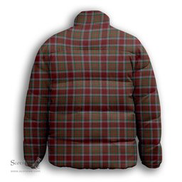 ScotsTee Shop Scottish McBain Chief Premium Tartan Collar Down Jacket Winter White Duck Down Plaid