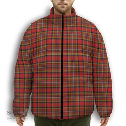 ScotsTee Shop Scottish Hepburn Modern Premium Tartan Collar Down Jacket Winter White Duck Down Plaid