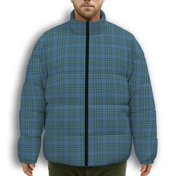 ScotsTee Shop Scottish Matheson Hunting Ancient Premium Tartan Collar Down Jacket Winter White Duck Down Plaid