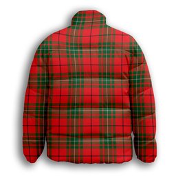 ScotsTee Shop Scottish MacAuley Modern Premium Tartan Collar Down Jacket Winter White Duck Down Plaid