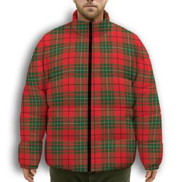ScotsTee Shop Scottish MacAuley Modern Premium Tartan Collar Down Jacket Winter White Duck Down Plaid