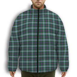 ScotsTee Shop Scottish Porteous Premium Tartan Collar Down Jacket Winter White Duck Down Plaid