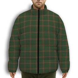ScotsTee Shop Scottish MacKinnon Hunting 2 Premium Tartan Collar Down Jacket Winter White Duck Down Plaid
