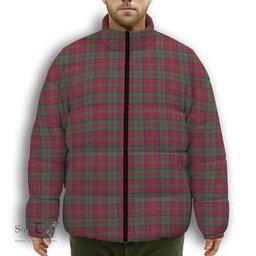 ScotsTee Shop Scottish McDonald of Glencoe Modern Premium Tartan Collar Down Jacket Winter White Duck Down Plaid