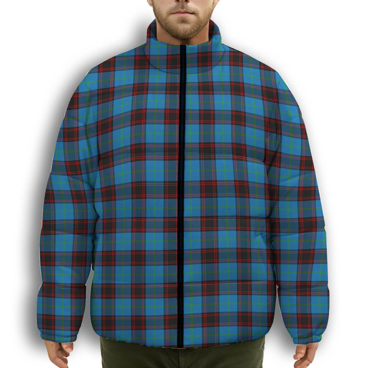 ScotsTee Shop Scottish Home Ancient Premium Tartan Collar Down Jacket Winter White Duck Down Plaid