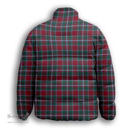ScotsTee Shop Scottish Spens Modern Clan Premium Tartan Collar Down Jacket Winter White Duck Down Plaid