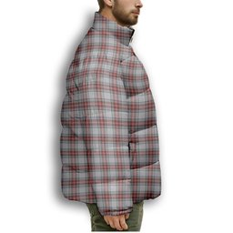 ScotsTee Shop Scottish Seller Reproduction Dress Premium Tartan Collar Down Jacket Winter White Duck Down Plaid