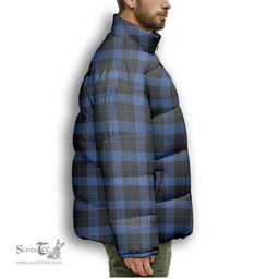 ScotsTee Shop Scottish Lynn Premium Tartan Collar Down Jacket Winter White Duck Down Plaid