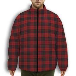 ScotsTee Shop Scottish McLeod of Raasay Premium Tartan Collar Down Jacket Winter White Duck Down Plaid