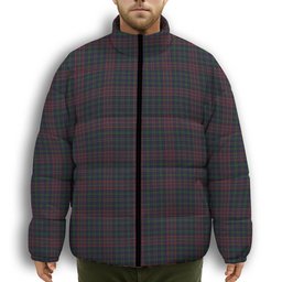 ScotsTee Shop Scottish Jrgensen of Taasingee Premium Tartan Collar Down Jacket Winter White Duck Down Plaid