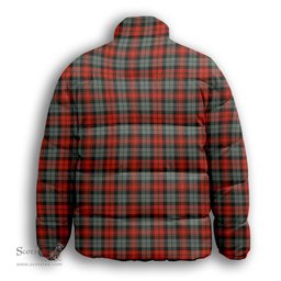 ScotsTee Shop Scottish McLachlan Weathered Premium Tartan Collar Down Jacket Winter White Duck Down Plaid