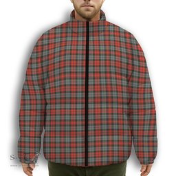 ScotsTee Shop Scottish McLachlan Weathered Premium Tartan Collar Down Jacket Winter White Duck Down Plaid