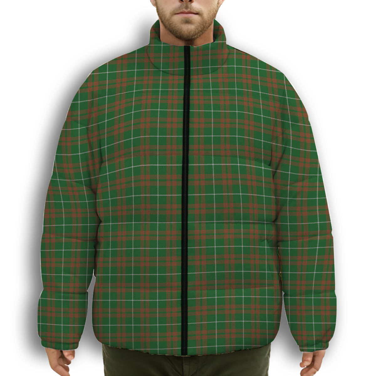 ScotsTee Shop Scottish O'Neill Australia Premium Tartan Collar Down Jacket Winter White Duck Down Plaid