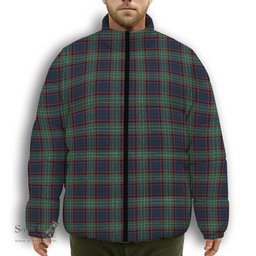 ScotsTee Shop Scottish McNicol Hunting Modern Premium Tartan Collar Down Jacket Winter White Duck Down Plaid