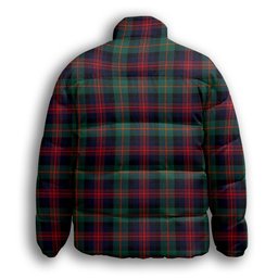 ScotsTee Shop Scottish MacLennan Modern Premium Tartan Collar Down Jacket Winter White Duck Down Plaid