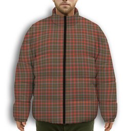ScotsTee Shop Scottish MacKintosh Hunting Weathered Premium Tartan Collar Down Jacket Winter White Duck Down Plaid