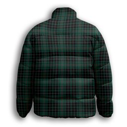 ScotsTee Shop Scottish MacAulay Hunting Modern Premium Tartan Collar Down Jacket Winter White Duck Down Plaid