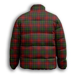 ScotsTee Shop Scottish Somerville Premium Tartan Collar Down Jacket Winter White Duck Down Plaid