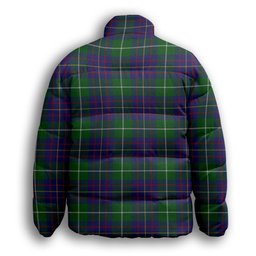 ScotsTee Shop Scottish McIntyre Inglis Premium Tartan Collar Down Jacket Winter White Duck Down Plaid