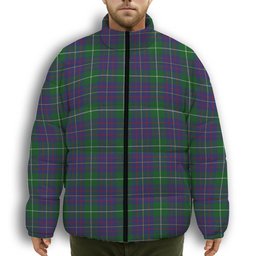 ScotsTee Shop Scottish McIntyre Inglis Premium Tartan Collar Down Jacket Winter White Duck Down Plaid