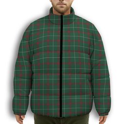 ScotsTee Shop Scottish Welsh National Premium Tartan Collar Down Jacket Winter White Duck Down Plaid